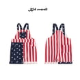 thumbnail image 4 of Mommy and Me Patriotic Outfits American Flag Overalls Denim Bib Romper Striped Stars Jumpsuit, 4 of 6