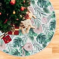 thumbnail image 5 of FMSHPON Flamingo Palm Leaf Xmas Christmas Tree Skirt Stand Mat for Holiday Party Decoration Indoor Outdoor 36 inches, 5 of 6