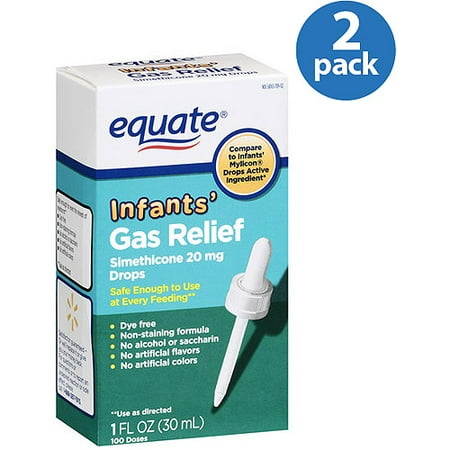 (2 Pack) Equate Infants Gas Relief Simethicone Drops, 100 Ct, 1 (Best Medicine For Toddler Diarrhea)