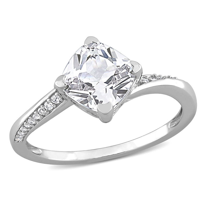 2.00 Carat (ctw) Lab-Created White Sapphire Ring in 10K White Gold