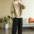 thumbnail image 4 of Chaquetas para mujer Ropa Moda coreana Chaquetas de béisbol holgadas de gran tamaño Cárdigans sólidos Abrigos de manga larga con cremallera Tops de mujer, 4 of 5