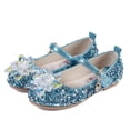 thumbnail image 2 of Sandalias azules de cristal para niñas, zapatos de tacón alto de gelatina, Reina de la nieve, princesa Elsa, Cosplay, fiesta, baile, Verano, 2 of 4