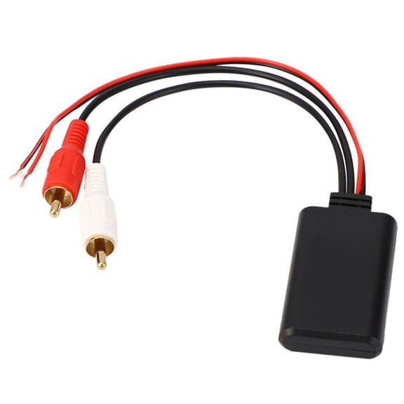 TAPDRA 2RCA Bluetooth Adapter for Car Audio System for Music Playback Black 5-12V Working Voltage Universal Compatibility