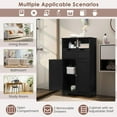 thumbnail image 6 of CZMJY Bathroom Storage Cabinet, Freestanding Bathroom Cabinet Organizer with Open Shelf, 2 Adjustable Drawers & 2 Doors, Wooden Floor Cabinet for Bathroom, Living Room, Entryway (Black), 6 of 9