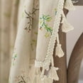 thumbnail image 4 of Floral Farmhouse Curtains Semi-Blackout Living Room Drapes 96 Inch Length Cotton Linen Blend Bohemian Window Curtain Panels with Tassel Beige Rod Pocket Bedroom Drapes, 1 Panel, 4 of 7