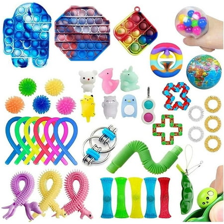 Simple Bubble Pop Fidgets Sensory Toys Set,Stress Relief Fidget Toy ...