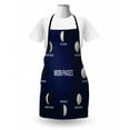 thumbnail image 3 of Half Moon Apron, Phases of Crescent Astronomy Science Pattern, Unisex Kitchen Bib with Adjustable Neck for Cooking Gardening, Adult Size, Violet Blue Tan, by Ambesonne, 3 of 4