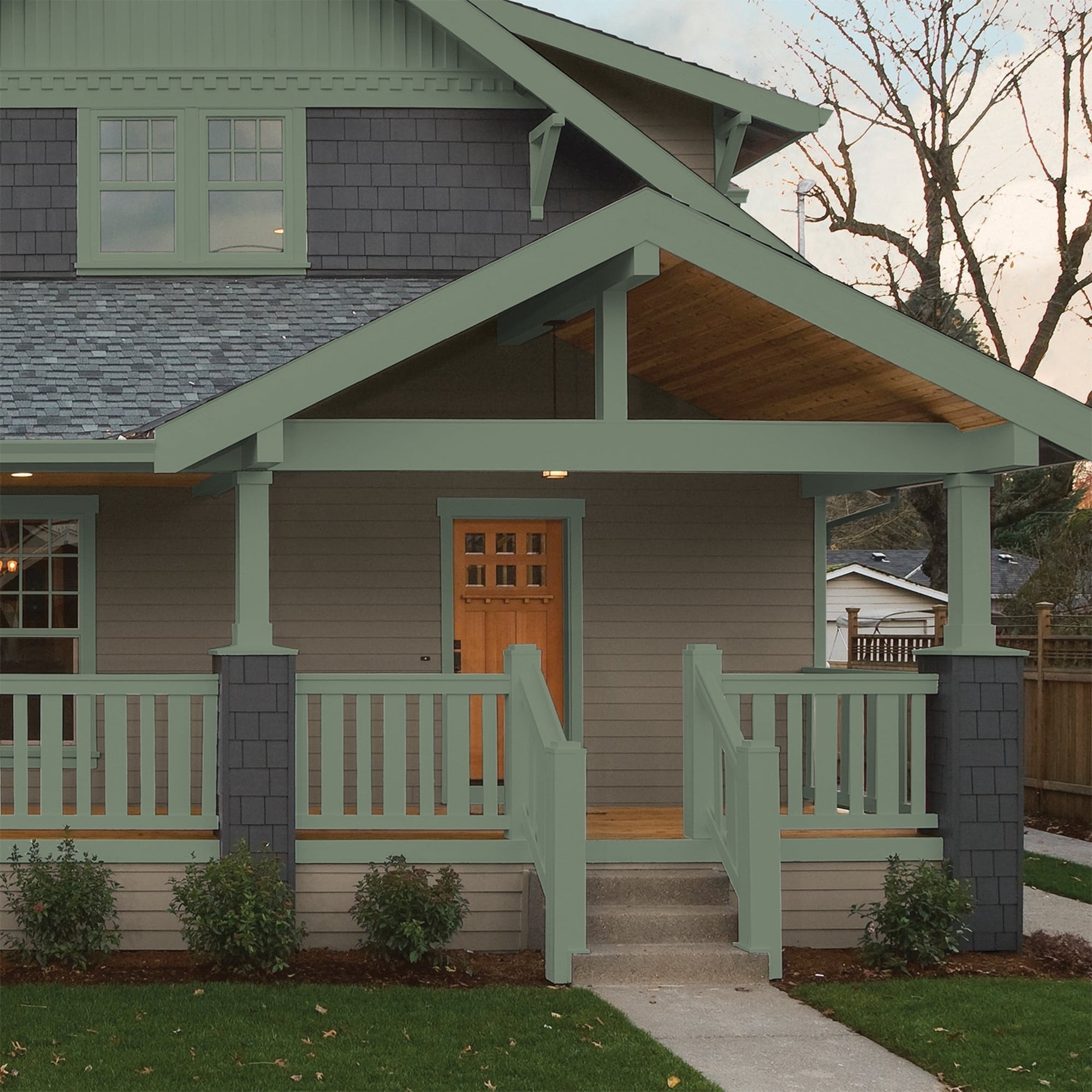 Glidden HEP Lottery Winnings / Green Semi-Gloss Exterior Paint with Primer, 1 Gallon
