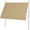 Beige + Aluminum, variant on Large Hexagon Party Tent with Mesh Screen Sidewalls for Outdoor Events, 13x11 ft Steel Frame Shade Canopy for Garden Gatherings