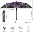 thumbnail image 3 of FORMRS Travel Umbrella Folding Auto Open Close Windproof Rain UV Protection, Purple Roses, 3 of 8