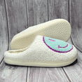 thumbnail image 4 of Smiley Face Slippers (Unisex), Slip Resistant, Slide-On House Shoes, Off-Blue (US Women 9 / Men 7.5), 4 of 7