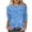 Sky Blue, variant on Staron Women's Casual Printed T-Shirt 3/4 Sleeve Round Neck Loose Blouse Fashion Top, Wine 5XL