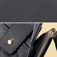 thumbnail image 4 of Cartera para mujer de cuero plegable pequeño bolsillo con cremallera tarjetero con ventana de identificación, clips de viaje de moda, 4 of 5