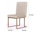 thumbnail image 5 of Benjara 24 Inch Dining Chair Set of 2, Brass Steel Frame, Beige Velvet Upholstery, 5 of 6
