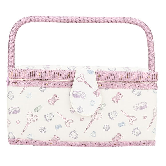 Cesta de costura vintage, caja organizadora para guardar agujas, hilos y telas para el hogar