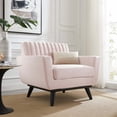 thumbnail image 3 of Tufted Armchair Accent Chair, Velvet, Pink, Modern Contemporary Urban Design, Living Lounge Room Hotel Lobby Hospitality, 3 of 7