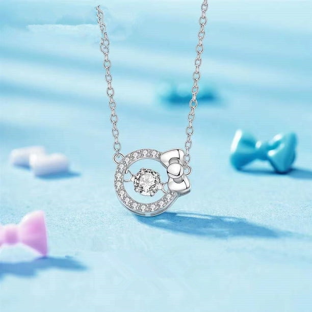 Encantadora caricatura Hellokitty Sanrio Anime niños cadena collares lindo ahuecado Kitty cristal collar para mujeres niñas regalo de cumpleaños xuanjing unisex