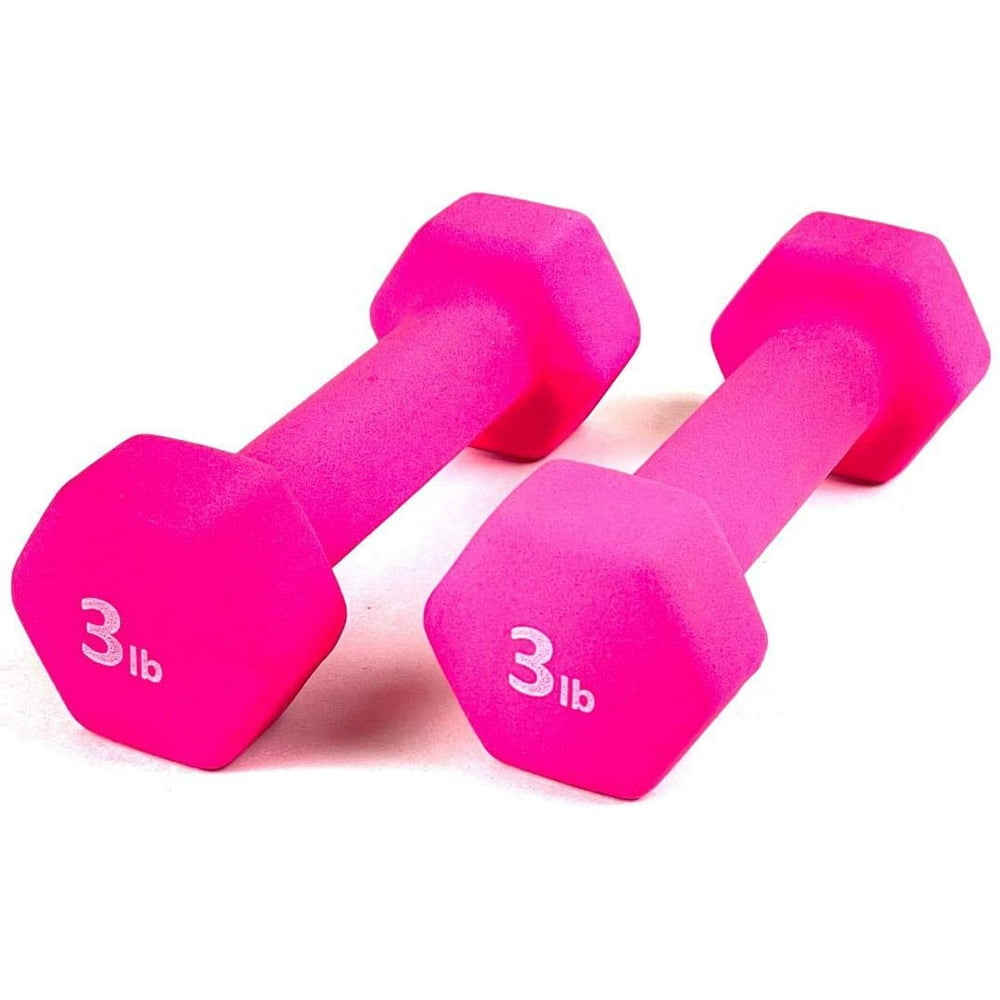 Neoprene 3LB Hex Dumbbell Hand Weights Set of 2