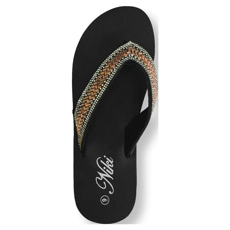 Womens Sparkly Sandals Rhinestone Flip Flop Shoes For Women 