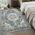 thumbnail image 6 of FEELHOME 3'x5' Area Rug Machine Washable Soft Vintage Distressed Non Slip Carpet for Living Room Bedroom Dining Room Blue, 6 of 7