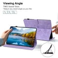 thumbnail image 3 of Case for Samsung Galaxy Tab A7 10.4" 2020 SM-T500 / SM-T505, Flower Pattern PU Leather Multi-Angle Viewing Stand Shockproof Flip Case with Card Slot Magnetic Clasp Pencil Slot Auto Sleep/Wake, Purple, 3 of 11
