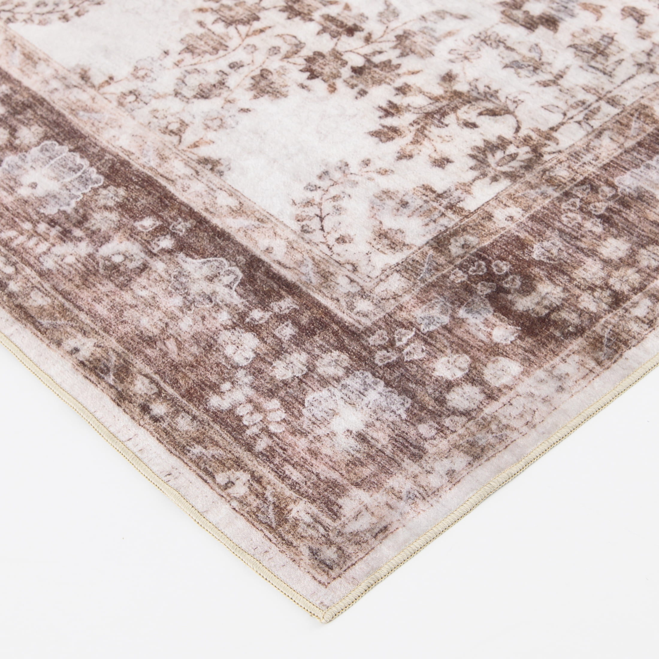Home Décor Collection Washable Brown Trellis Faux Fur Indoor Runner Rug, 20"x60"