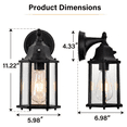 thumbnail image 6 of Dusk to Dawn Outdoor Wall Sconce Light Fixture 2 Pack, Waterproof Black Porch Light, Hardwired Exterior Wall Mount Lantern for Garage Entryway Patio, 6 of 12