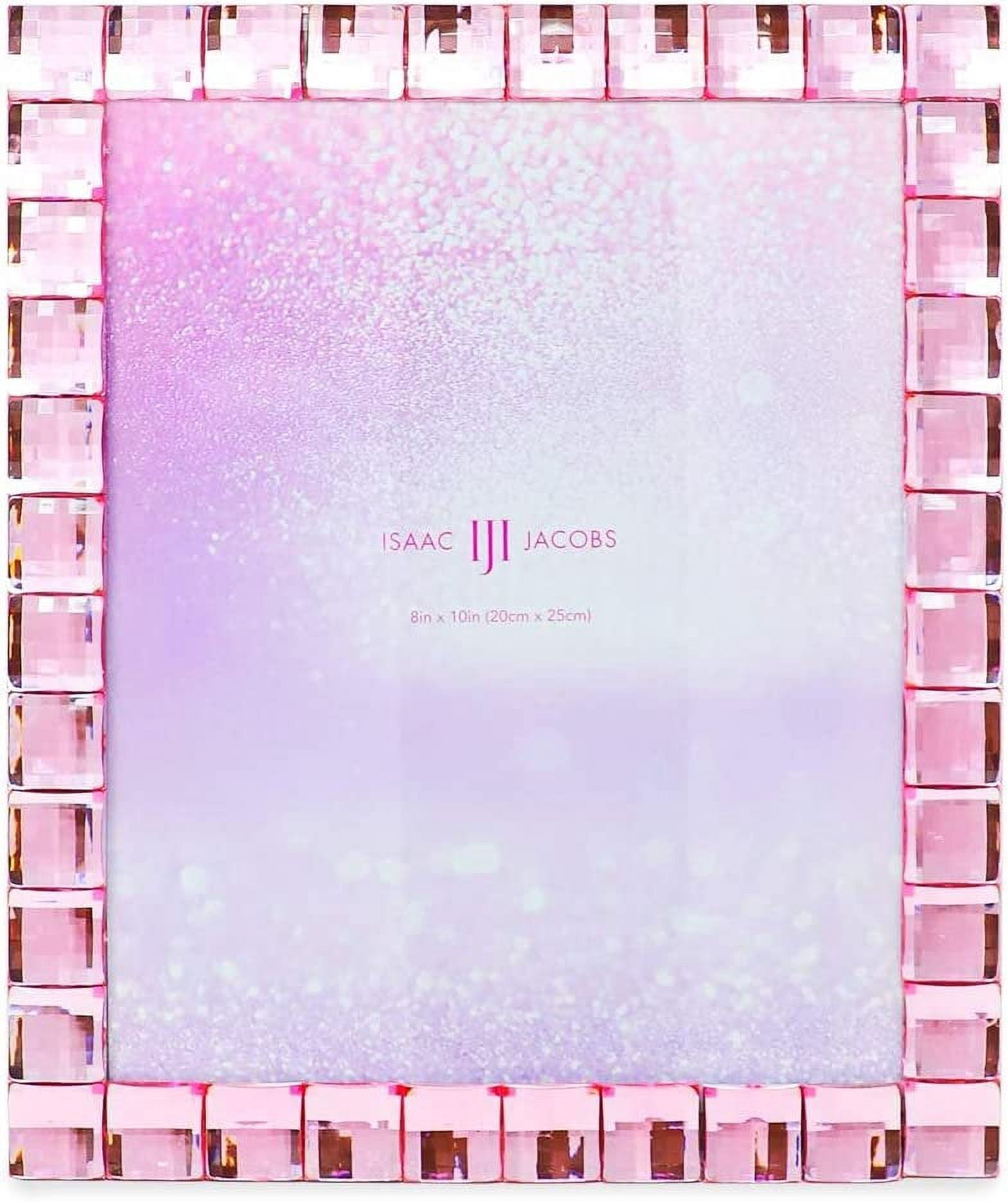 Isaac Jacobs Decorative Sparkling Jewel Picture Frame, Photo Display & Home Dcor 8x10, Light Pink