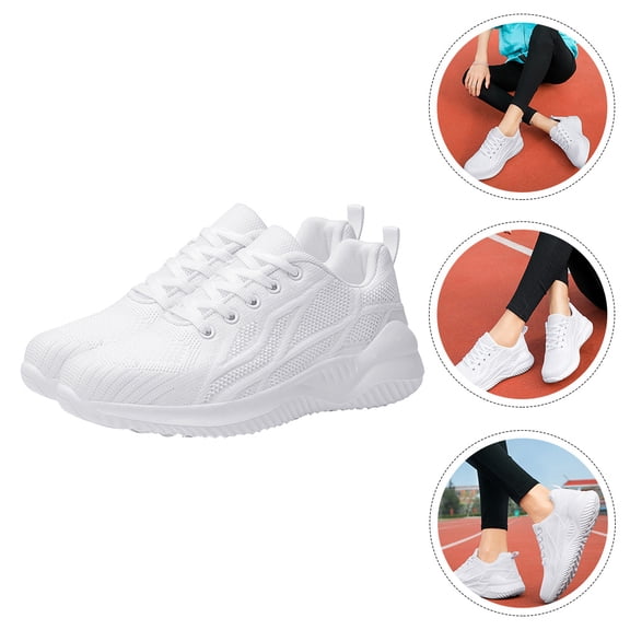 PAMINGONO White Mesh Cloth Sports Shoes with AntiSkid EVA Soles for Outdoor Activities and Travel Lightweight Comfortable Fits Adult Size