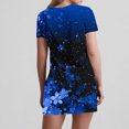 thumbnail image 6 of GaThRRgYP Women's Summer Round Neck Dress-Short Sleeves Casual,Women's Fashion Summer Print Short-sleeved V-neck Casual Dress Dark Blue M, 6 of 8