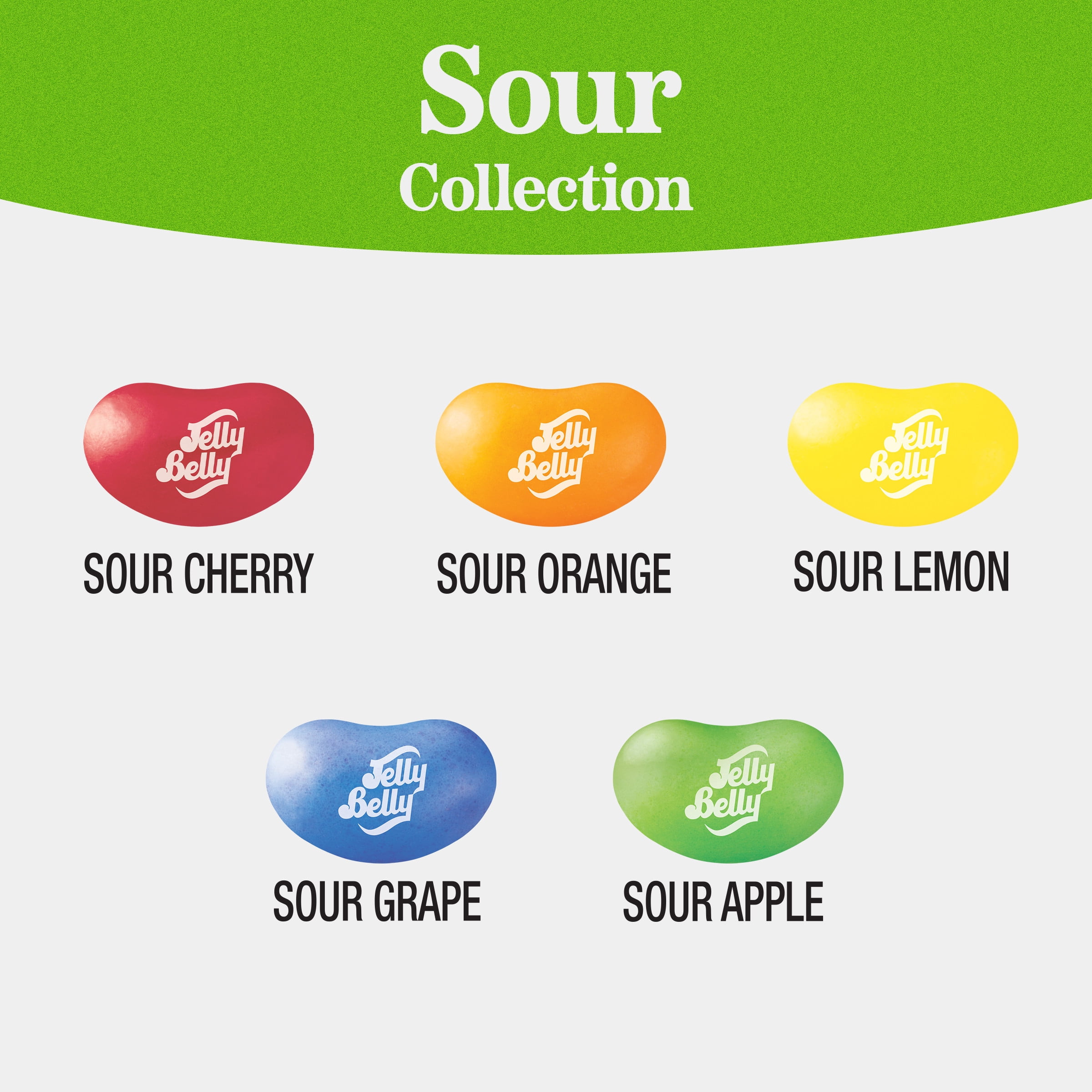 Jelly Belly Sour Jelly Bean Collection - 6 oz Peg Bag, 12-Count Case - Genuine, Official, Straight from the Source
