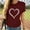 Wine, variant on Spring Saving Women Girls Plus Size Sunflower Print Tees Short Sleeve T Shirt Blouse Tops
