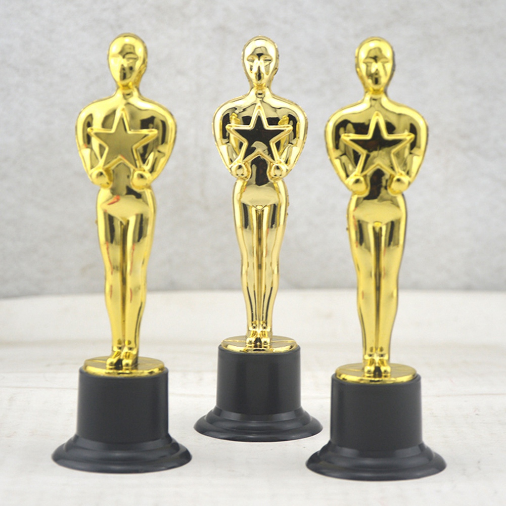 24 Pack Plastic Gold Star Award Trophies Statuette for Party Favors,School Award,Game Prize,Party Prize