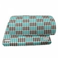 thumbnail image 4 of Plaid Foot Rest, 2 Colored Pattern with Little Checks and Diagonal Lines Retro Modern, Non-Slip Backing Adjustable Ergonomic Memory Foam Leg Support for Office, Dark Brown Seafoam White, by Ambesonne, 4 of 5