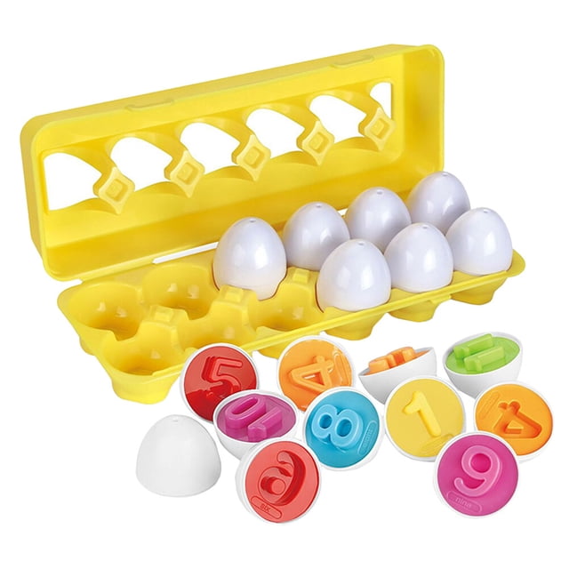 12pcs Baby Toys Count Match Egg Set Funny Colorful Number Children Preschool Toy