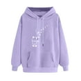 thumbnail image 2 of Blmnix Cute Hoodie Hoodie Hoodie Purple Outerwear Womens Business Casual Clothing Long Sleeve Hooded Tops, 2 of 5