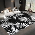 thumbnail image 2 of Washable Area Rug 6x9 ft Palm Leaves Black White Area Rug for Living Room, Soft Low Pile Rugs, Non-Slip Carpet, Home Decor Floor Rug for Bedroom Dining Room Kitchen, 2 of 7
