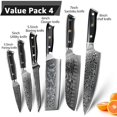 thumbnail image 3 of Damascus Kitchen Knives Set Japanese VG-10 Razor Sharp Chef Knife Ergonomic Handle with Giftcase, 3 of 6