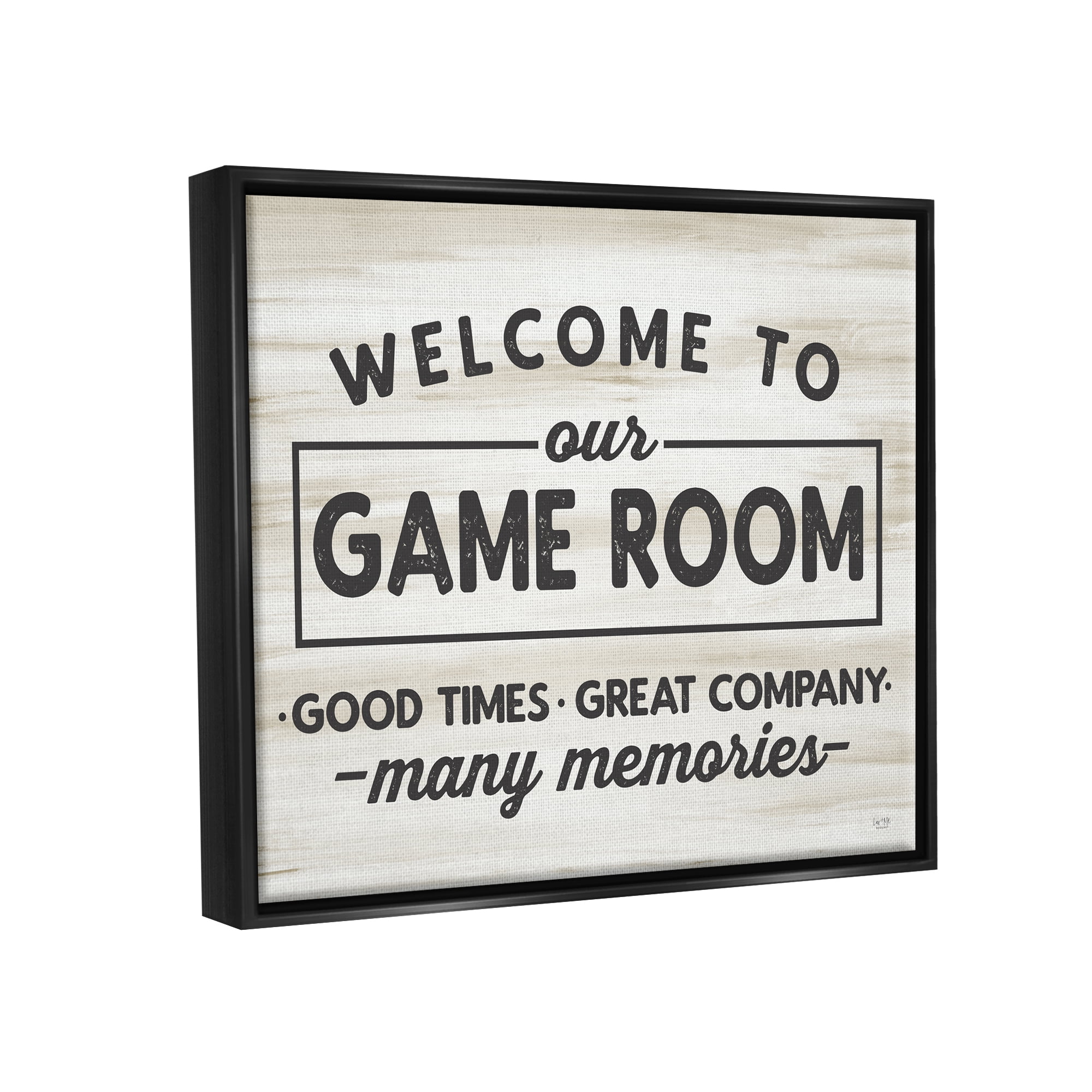 Stupell Industries Welcome To Game Room Beauty & Fashion Painting Black Floater Framed Art Print Wall Art, 31 x 25