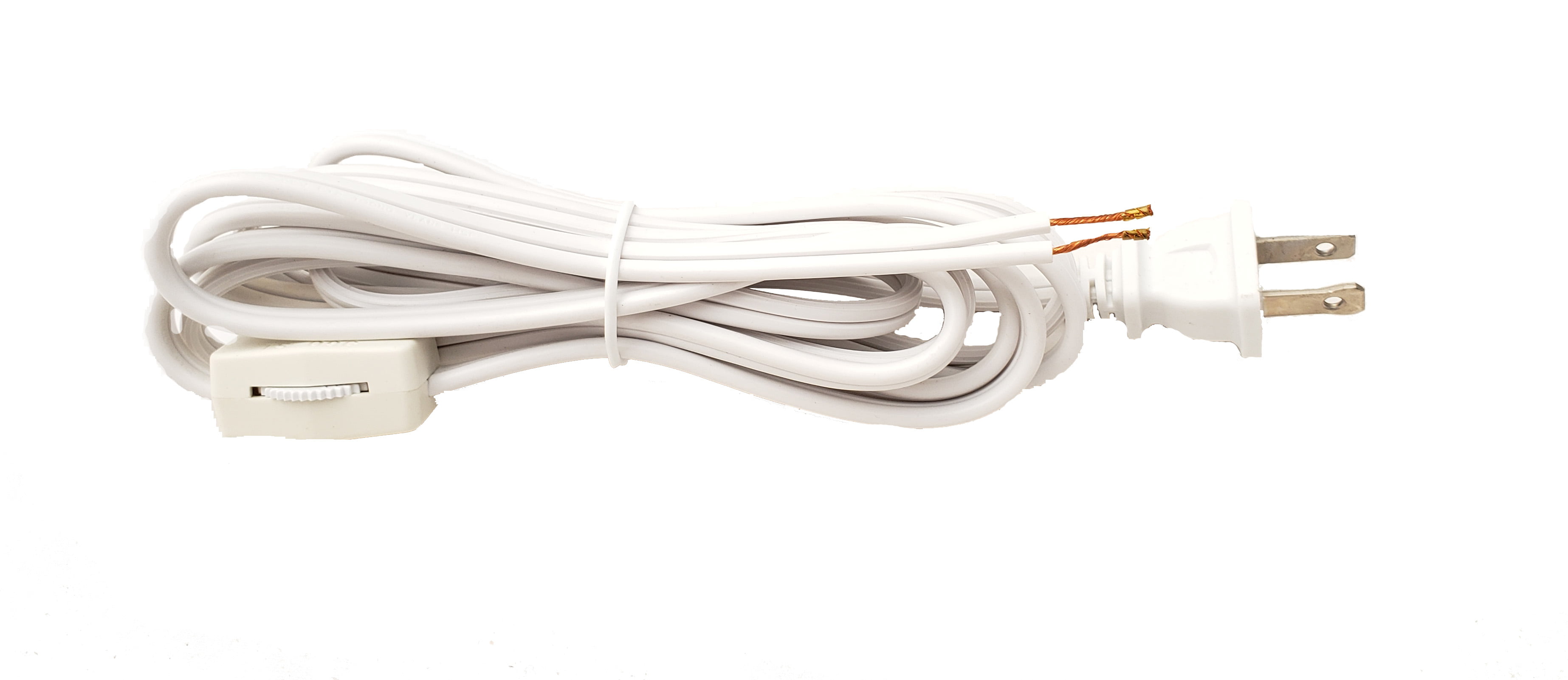 NEW 12' Black Lamp Cord Set w/ Plug 18/2 Plastic Covered SPT-1,U.L #724 Listed 