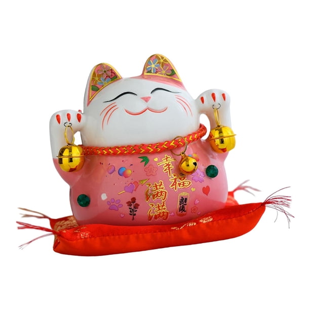 de de estilo chino, figurita de cerámica, caja de ahorro de dinero, adorno, escultura de gato de bienvenida para tienda, perfecl Estatua interior