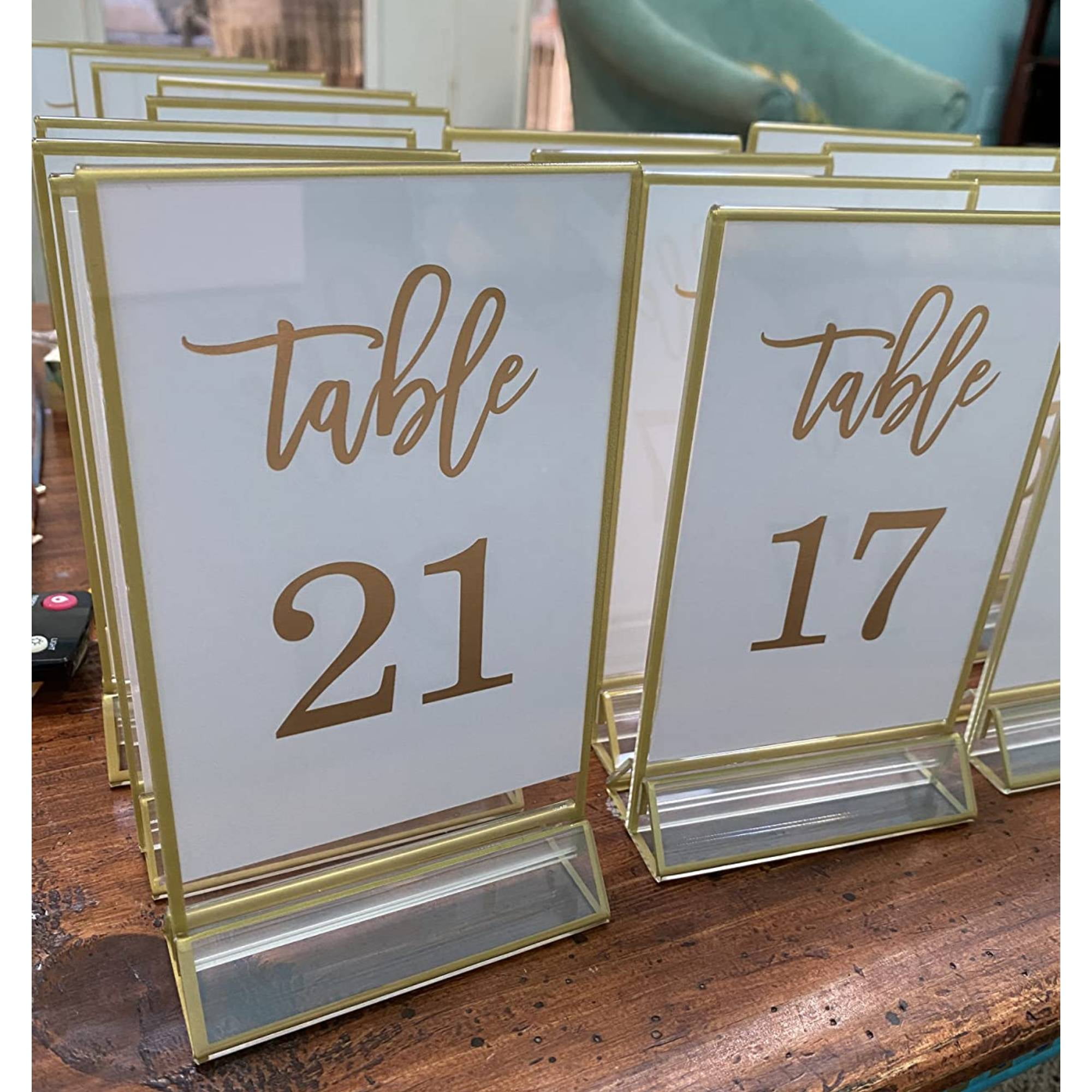 TEHAUX Acrylic V-shaped Conference Sign Wedding Invitation Acrylic Sign  Stand Acrylic Sign Holder Reserved Signs for Meeting Table Number Holders