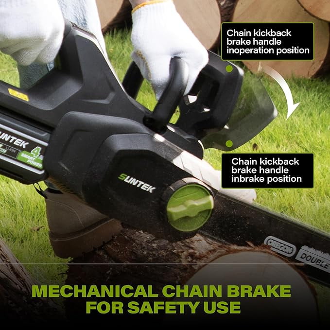 SUNTEK 40V 16-Inch Cordless Chainsaw with SmartView Display, 4.0Ah Battery and Charger