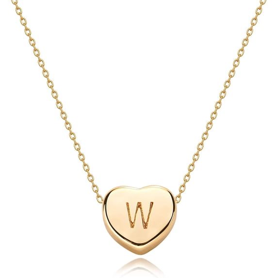 Yazi Gold Initial Heart Necklace-14K Gold Filled Handmade Dainty Personalized Letter Heart Choker Necklace Gift for Women Necklace Jewelry
