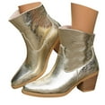 thumbnail image 3 of Women's Ankle Boots Fashion Heel On Synthetic Leather Pointed Toe Casual Dress Booties for Fall Winter Comfort, 3 of 8