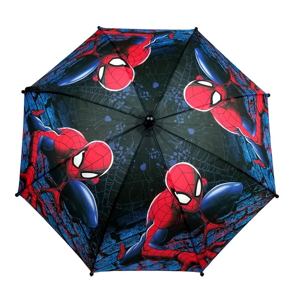 Spider-Man Kids Comfortable Rain Umbrellas, Black & Blue