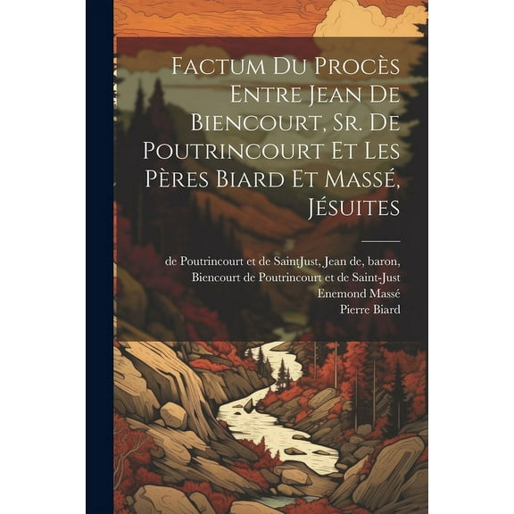 Factum du procès entre Jean de Biencourt, Sr. de Poutrincourt et les pères Biard et Massé, jésuites (Paperback)