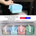 thumbnail image 4 of Contenedor de almacenamiento de alimentos de silicona para guardar frescos, bolsa de sellado, horno microondas, refrigerador, organizador de alimentos sin Bpa, translúcido Feliz Sencillez, 4 of 5
