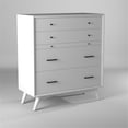 thumbnail image 5 of Flynn Mid Century Modern 4 Drawer Multifunction Chest with Pull Out Workstation Tray in White Finish, 5 of 5