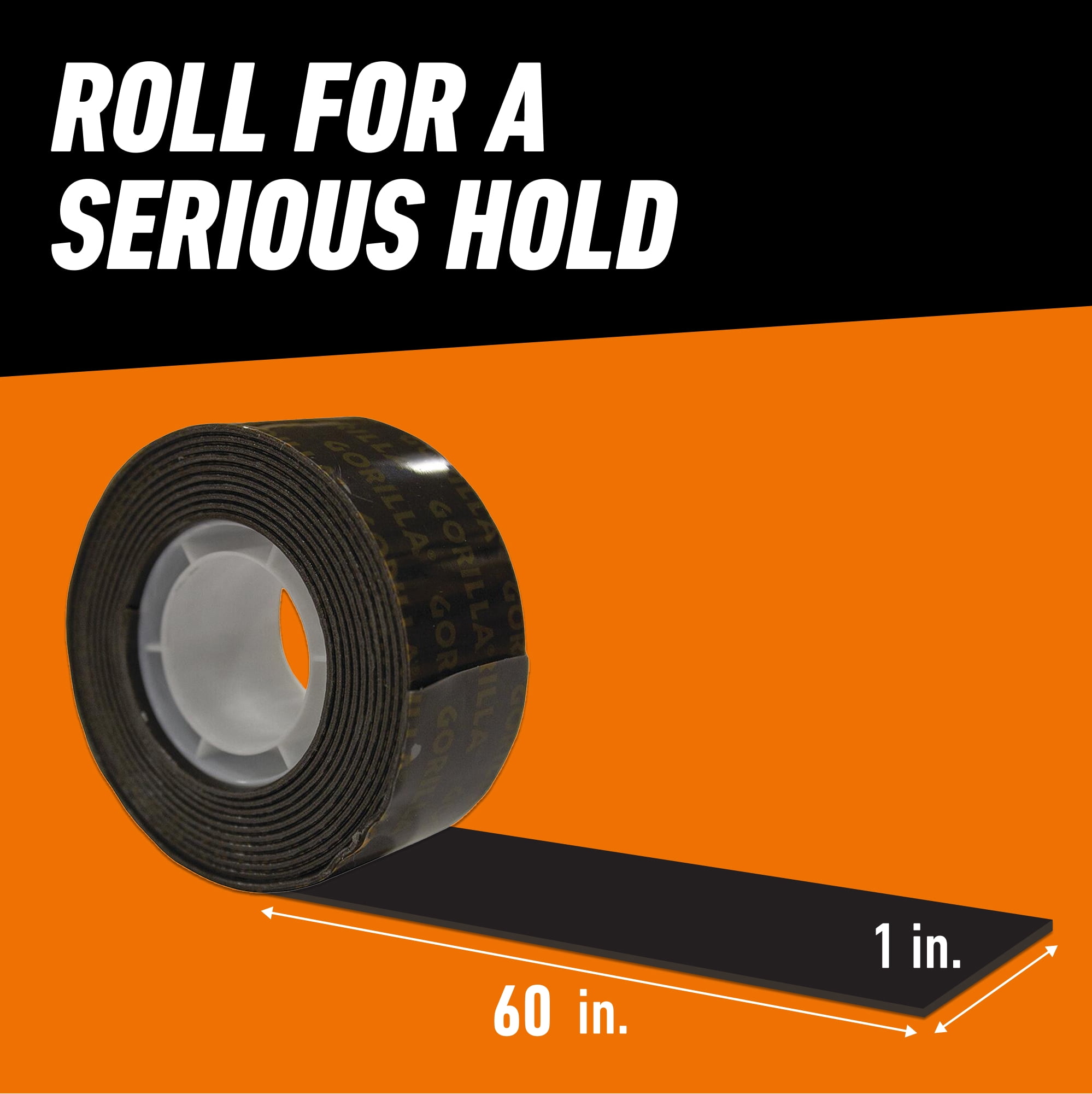 Gorilla Heavy Duty Mounting Tape, 60in Black Tape Material Model